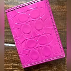 Authentic COACH Hot Pink Passport Holder w/ Storage